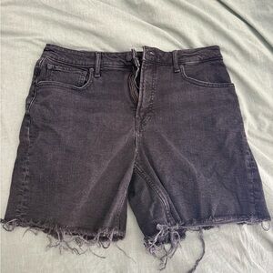 Free assembly black denim shorts mid length